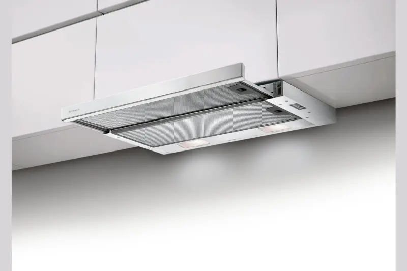 A Faber Flexa telescopic cooker hood in stainless steel