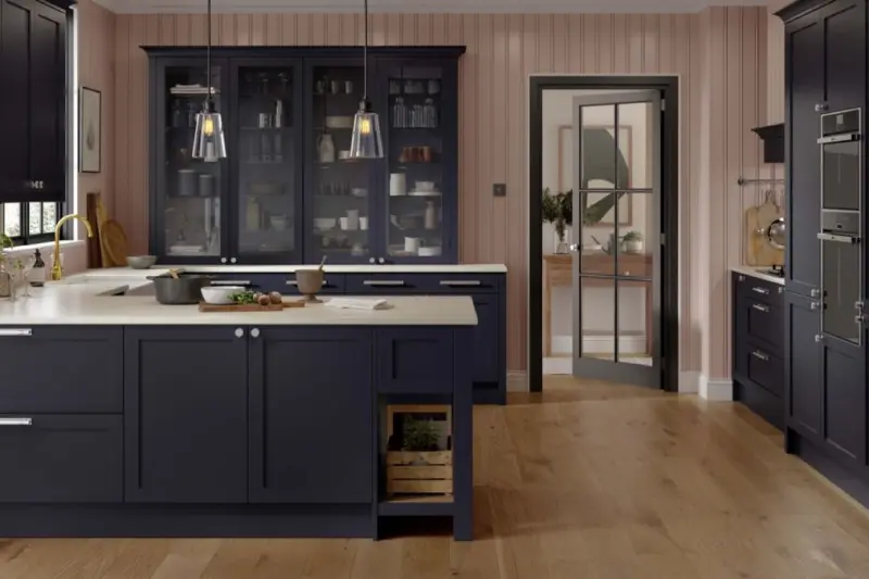 The Caledonia Deveron kitchen, smooth painted in Sumburgh Midnight