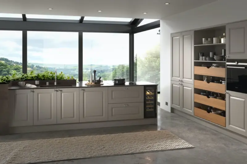The Caledonia Kilberry kitchen, painted in Cashmere