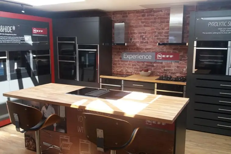Working appliance displays in the Martins showroom in Hawkhurst